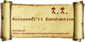 Kolozsvári Konstantina névjegykártya